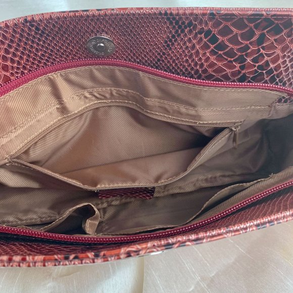 SNAKESKIN PRINT STUDDED SHOULDER BAG NWOT - Picture 5 of 8